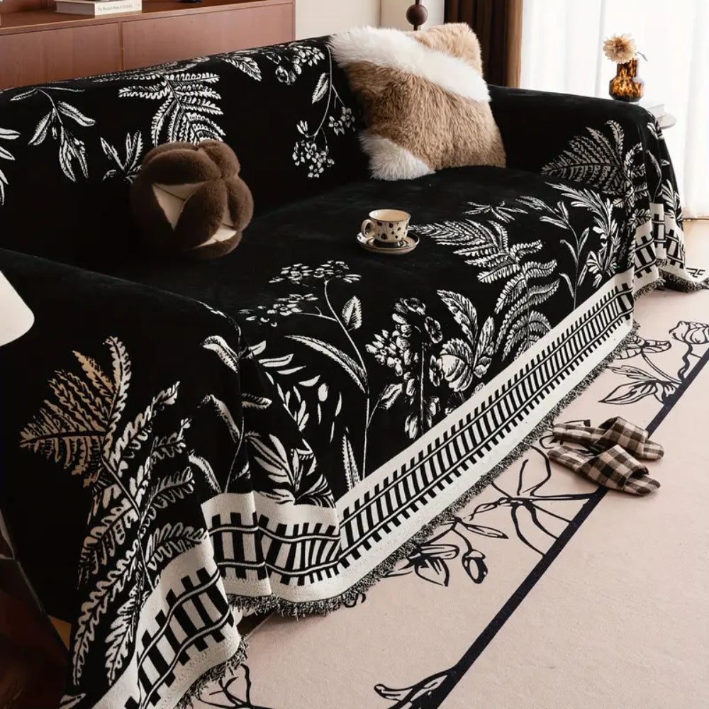 Junips | Foliage Floral Chenille Sofa Cover