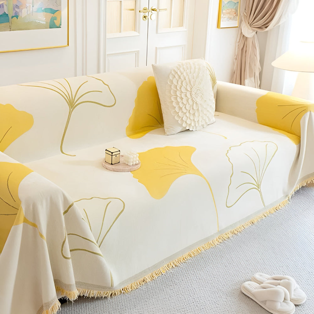 Junips | Pastoral Style Ginkgo Leaf Sofa Cover