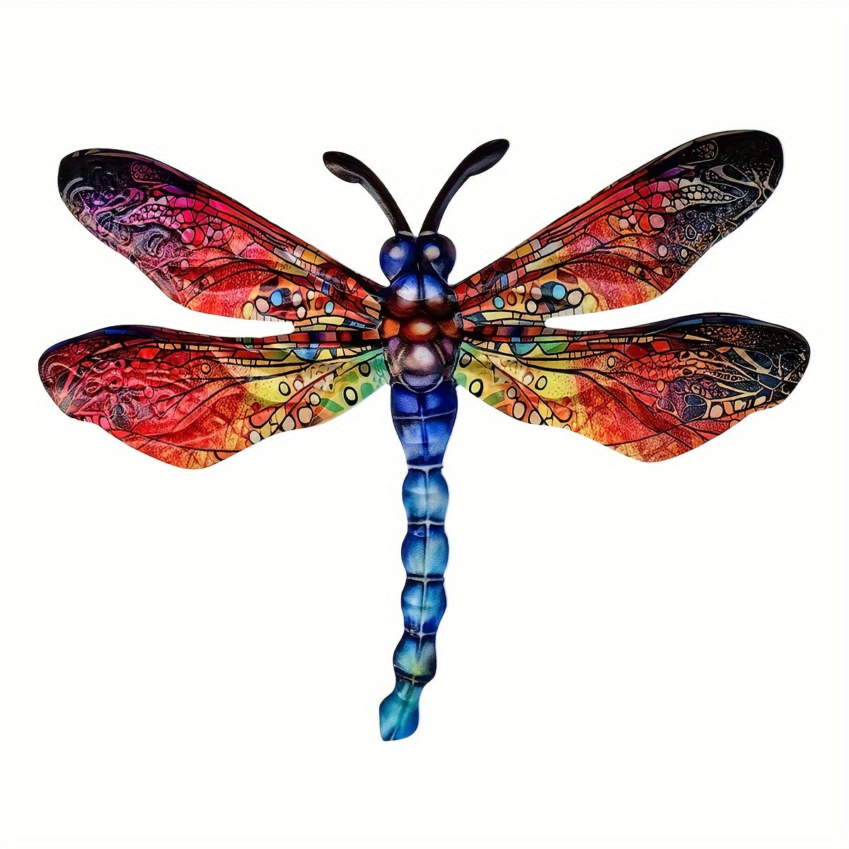 Junips | 1/2 piece vibrant dragonfly wall art made of metal – artistic outdoor decoration for gardens, homes, and events – durable, versatile, and eye-catching – a perfect gift idea for any occasion