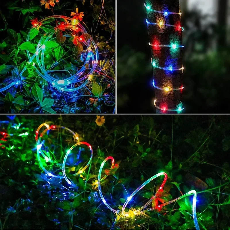 Junips | LED Solar String Lights - Outdoor Waterproof Lights for Christmas, Garden, Lawn, Trees, Fence, and Pathway Decor