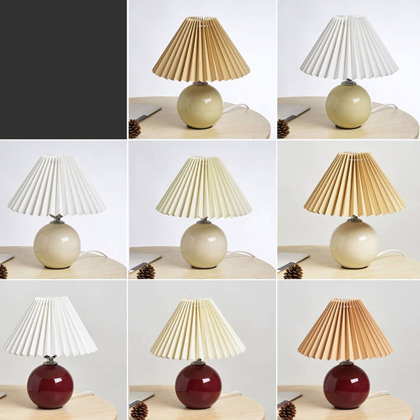 Junips | Nordic minimalist 1-light table lamp made of ceramic with pleats