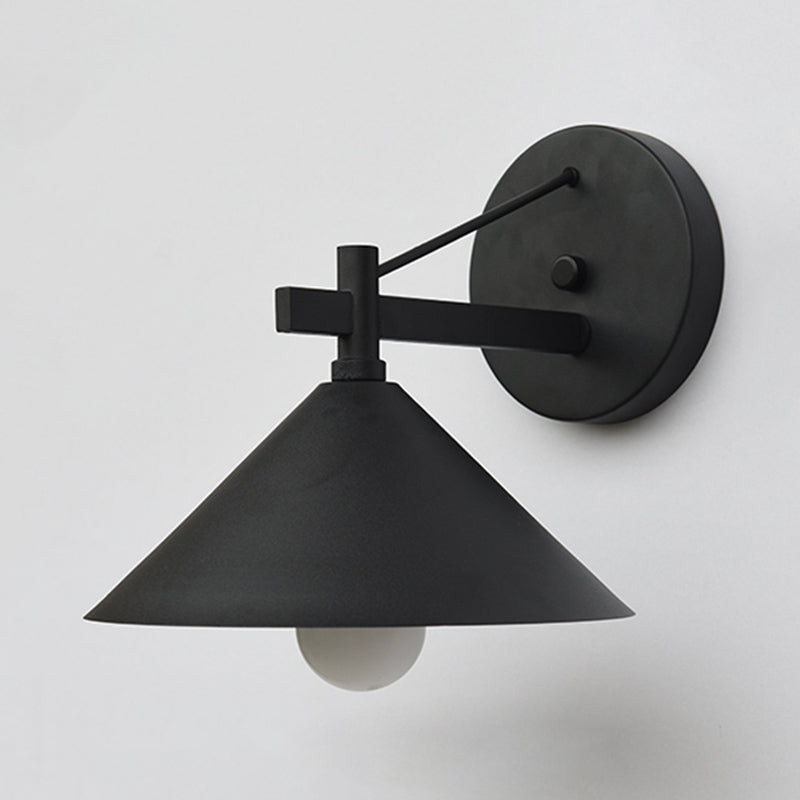 Junips | Metal Cone Wall Light Vintage 1 Light Outdoor Wall Light in Black/Antique Brass/Old Silver