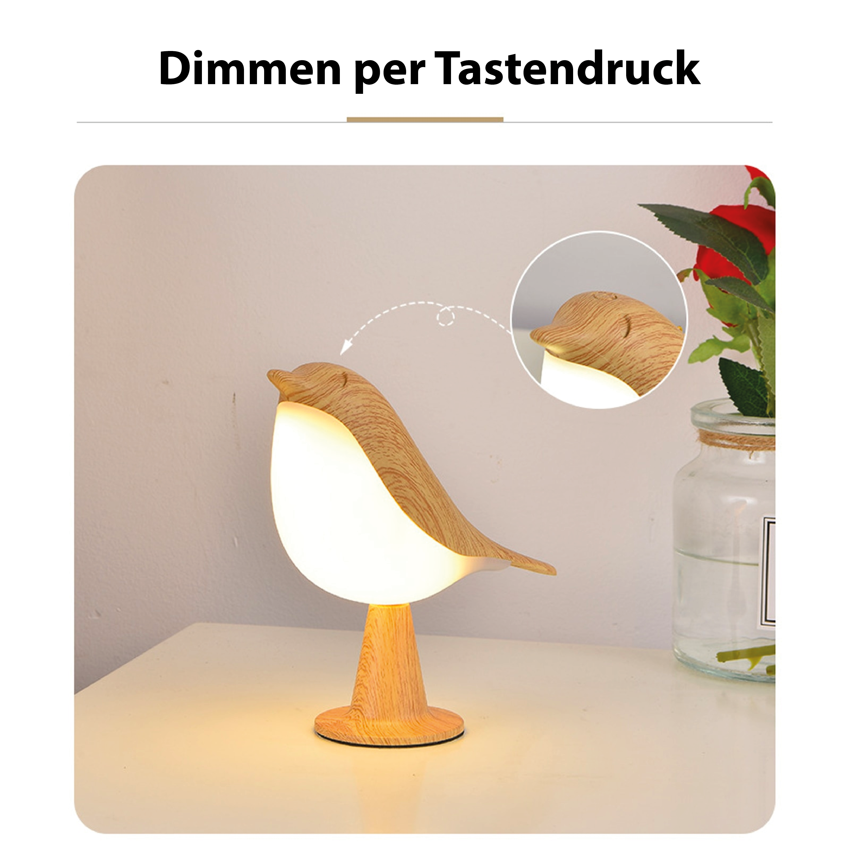 Junips | Modern Wood LED Table Lamp Bird Design