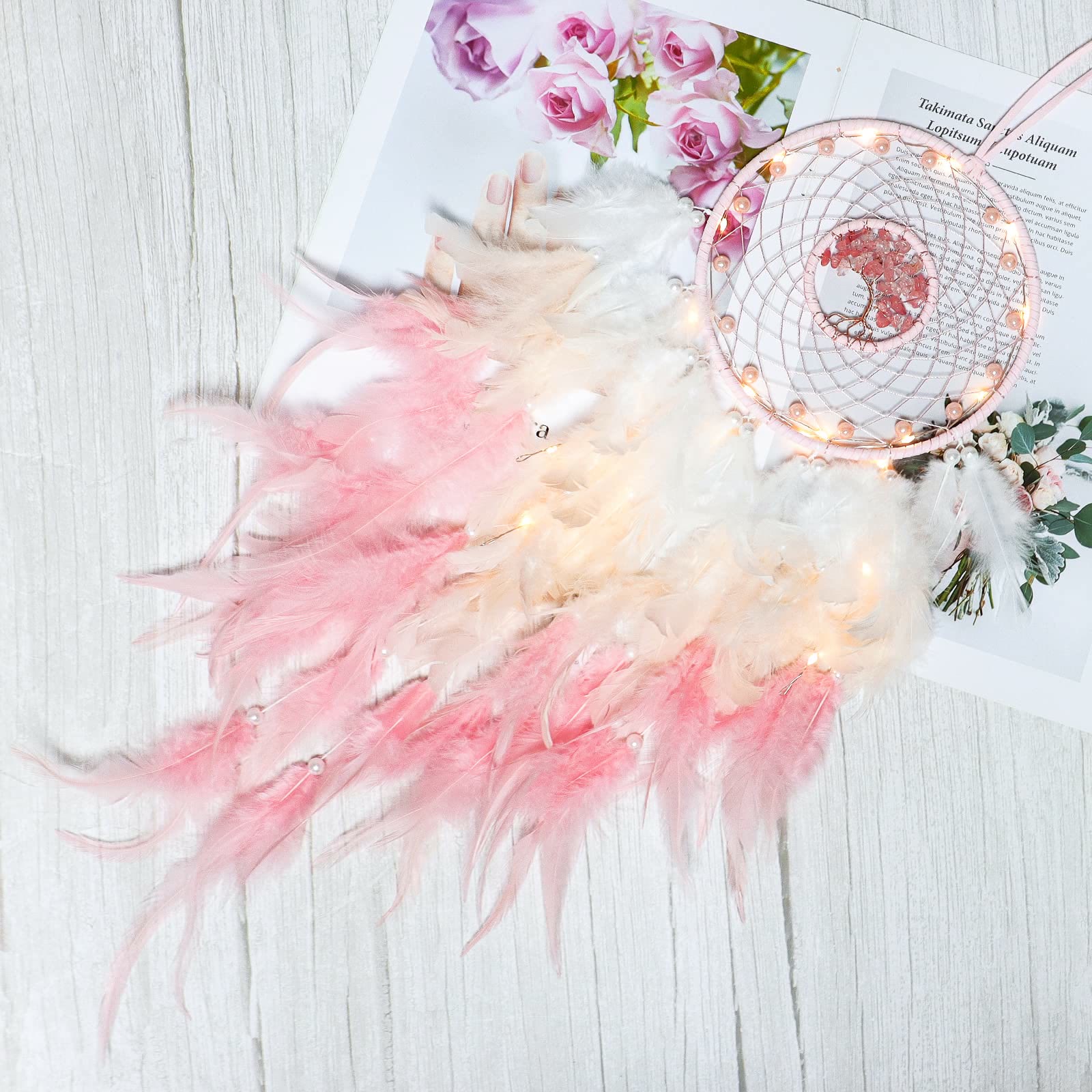 Junips | Frendorf Crystal Tree of Life Feather Glow Dreamcatcher