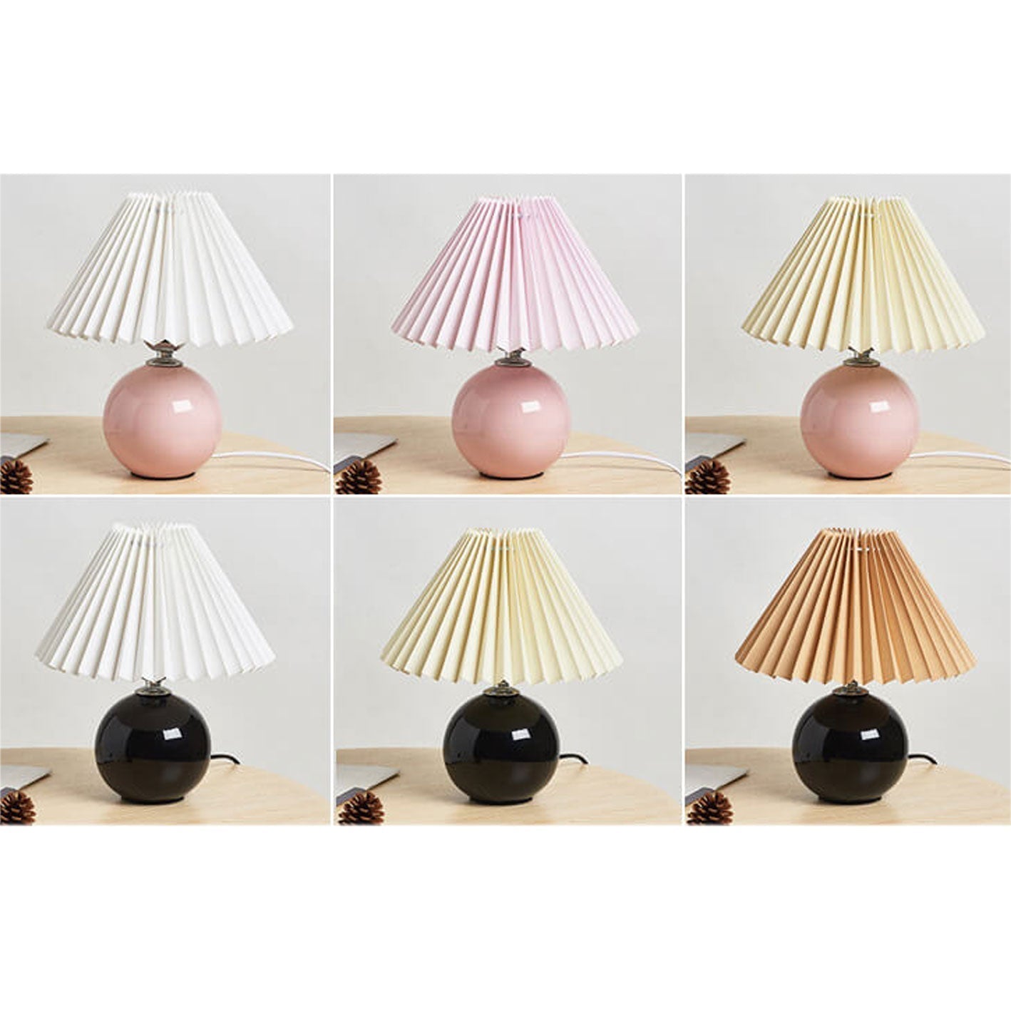 Junips | Nordic minimalist 1-light table lamp made of ceramic with pleats