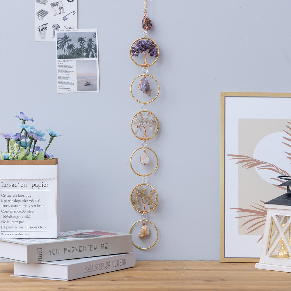 Junips | Crystal Tree of Life 6 Rings Wall Decor Ornament
