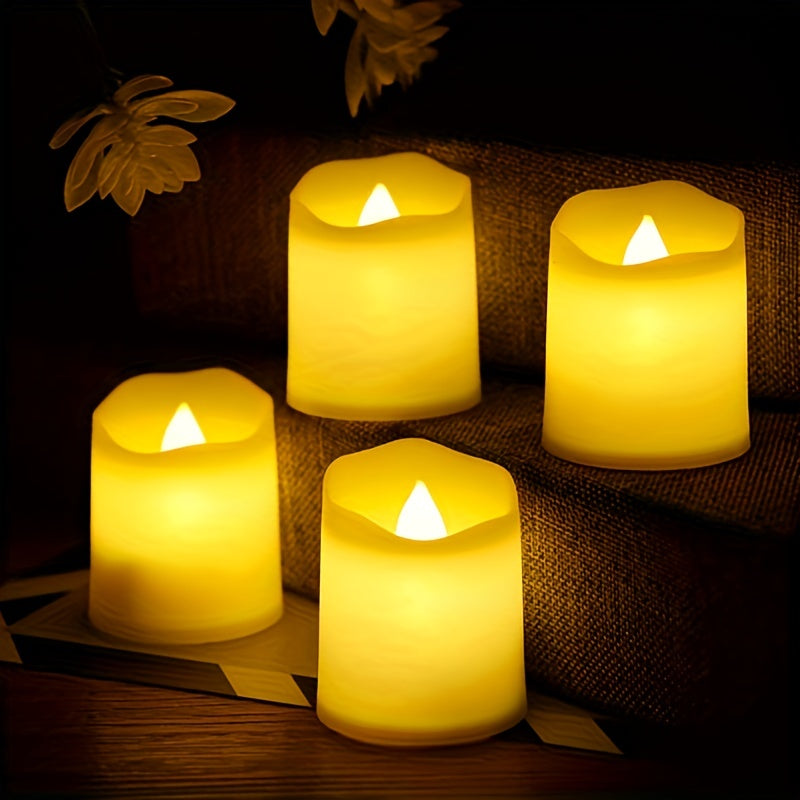 Junips | 24/50/100 Pack flameless LED candles – battery-operated flickering tealights, smokeless and romantic for weddings and engagements