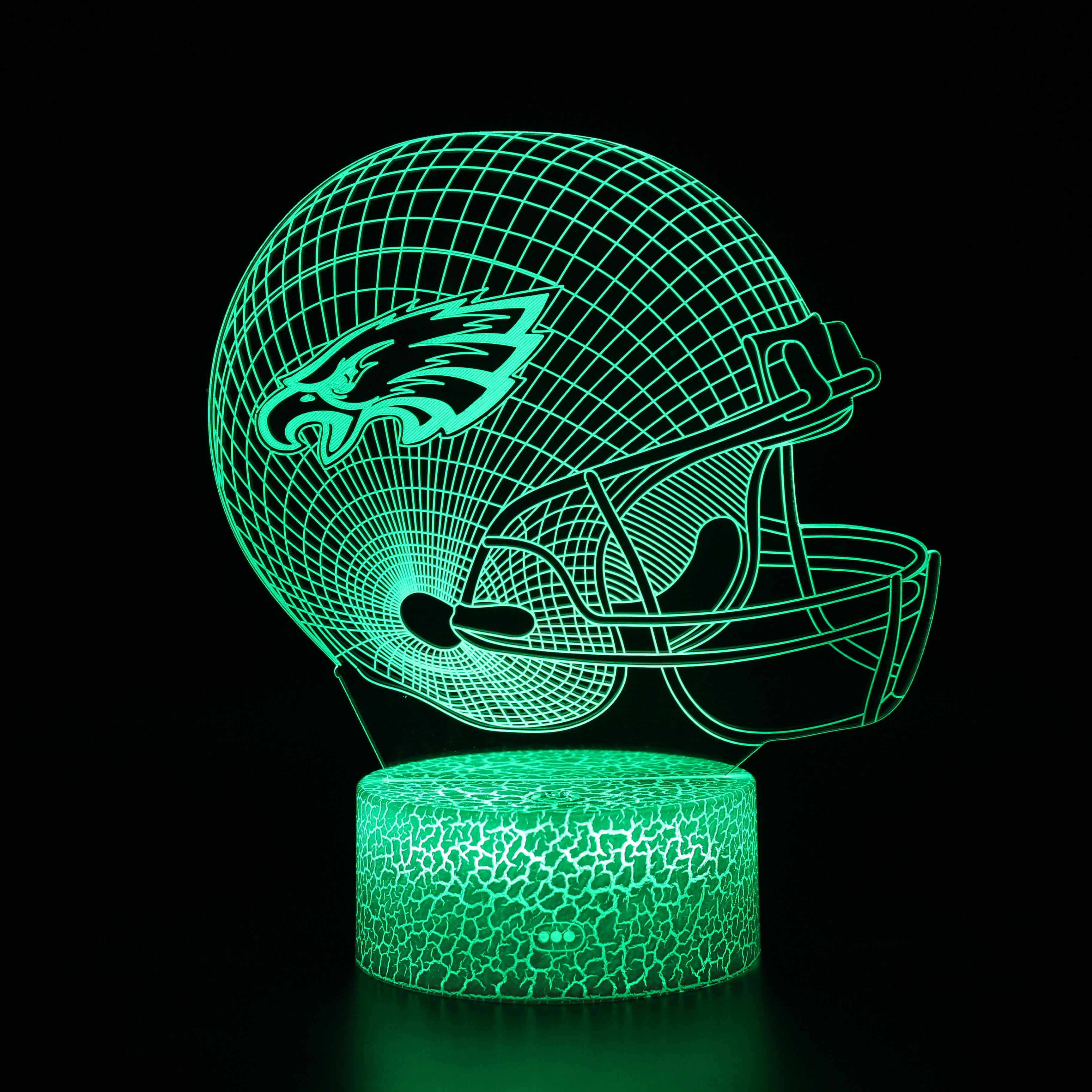 Junips | Philadelphia Eagles Football Helmet 3D Optical Illusion Lamp