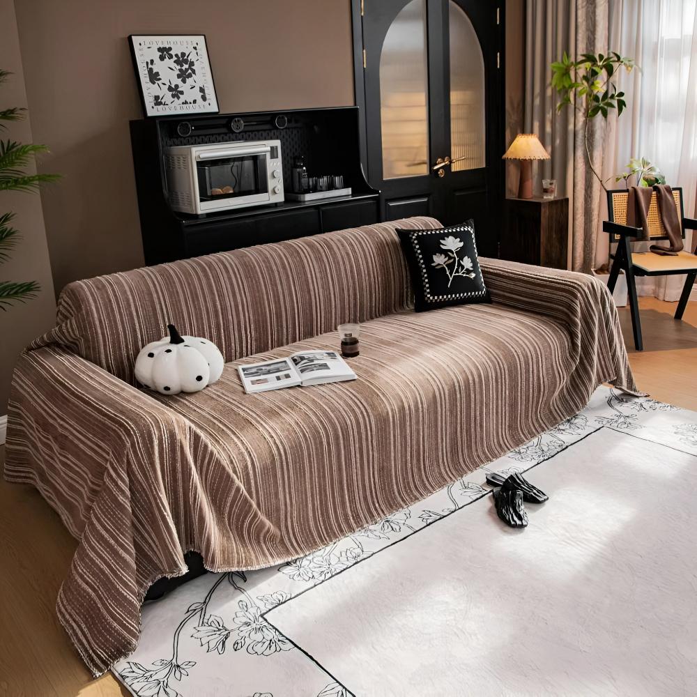 Junips | Regal Stripes Chenille Sofa Cover