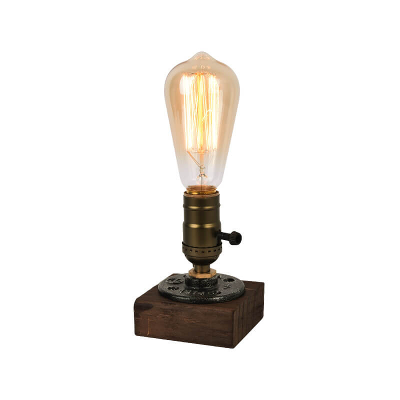 Junips | Vintage Industrial Iron Light Bulb 1-Light Table Lamp