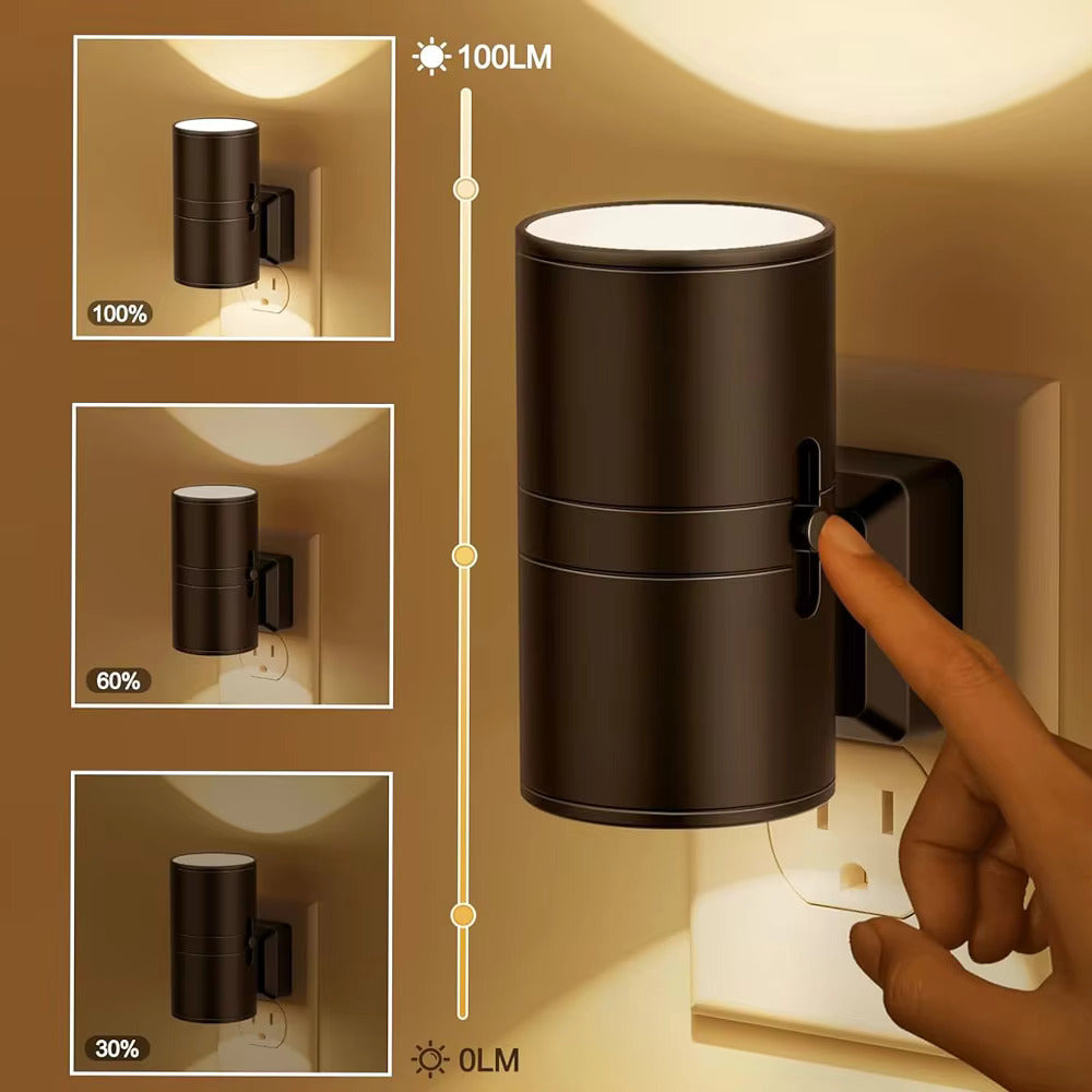 Junips | Luxury Plug-In Ambient Night Light – Dimmable LED Wall Light with Sensor (3000K Warm Glow)