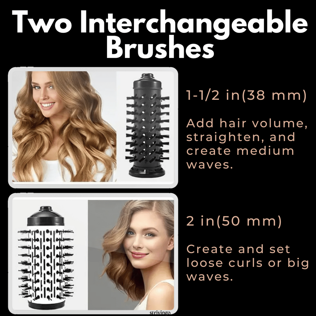 Junips | 3-in-1 Rotating Hair Dryer and Styler with Adjustable Temperature for Effortless Curls and Waves
