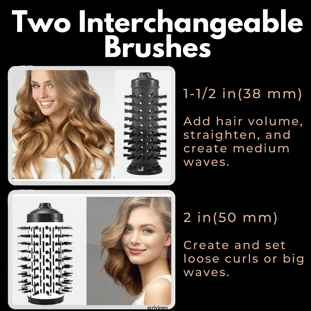 Junips | 3-in-1 Rotating Hair Dryer and Styler with Adjustable Temperature for Effortless Curls and Waves