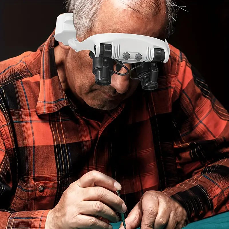 Junips | Magnifying Glasses with Dual LED Illumination | 8x, 15x, & 23x Combined Magnification | High-Definition Acrylic Optics | 180° Rotatable Lens System | Adjustable 5mm Lateral Alignment & Retractable Arms