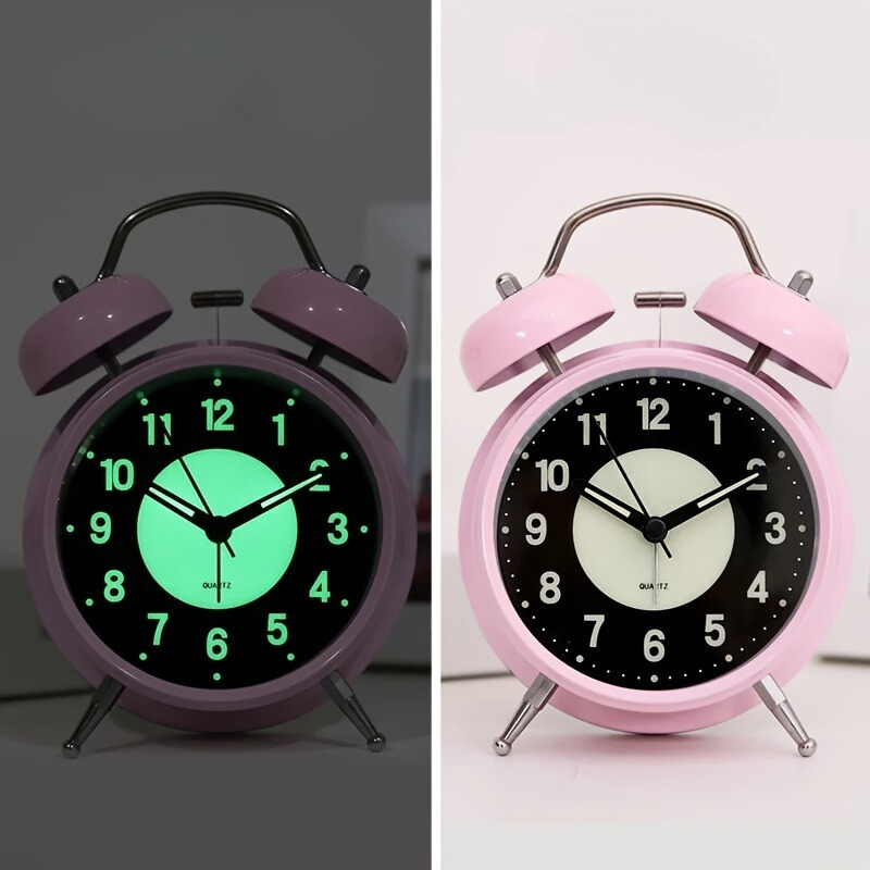 Junips | LuminousTime - Elegant Metal Alarm Clock with Gentle Lighting for Peaceful Mornings and Nights