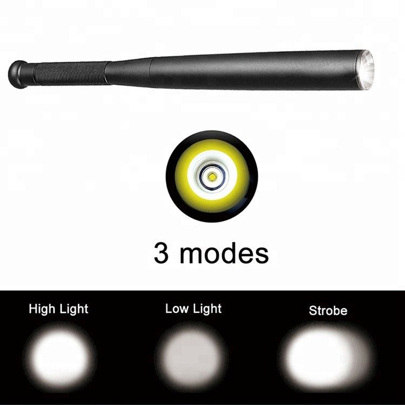 Junips | Baseball Bat Shaped LED Flashlight | Aluminum Alloy, 3 Lighting Modes | Emergency & Utility Use