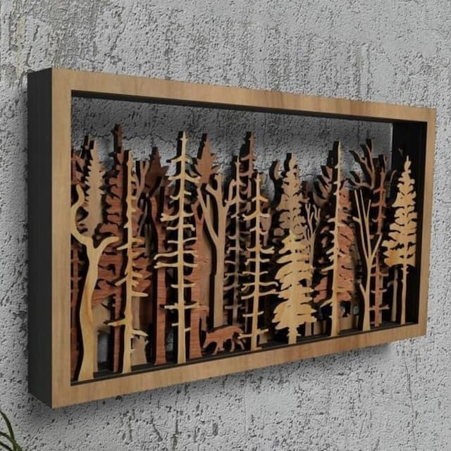 Junips | Wall Decor - WoodForrest 3D - Enchanting Forest Scene - Fox & Tree Shadow