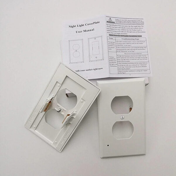 Junips | Pack 4x LED Night Light Outlet Cover | Energy-Efficient, Automatic Sensor & Safe for Kids' Rooms