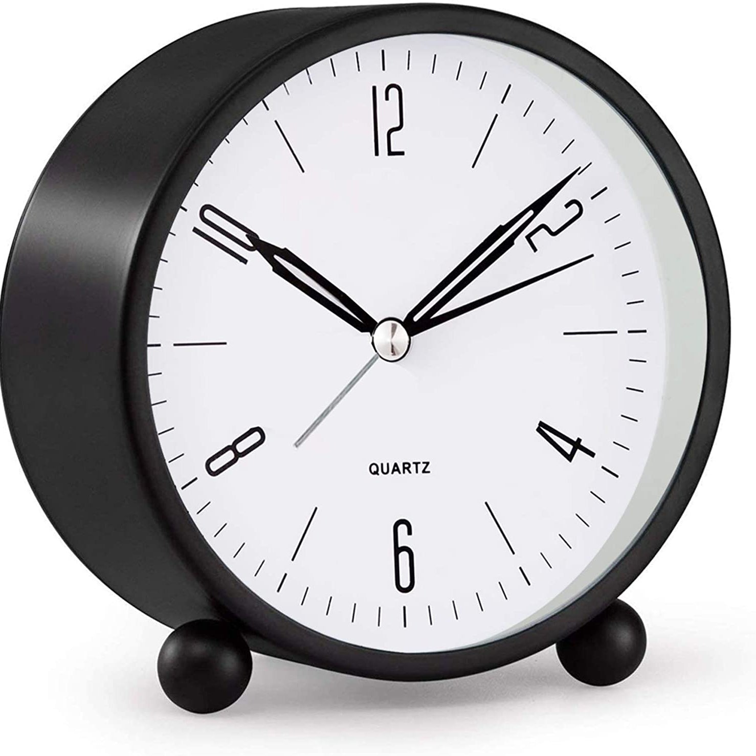 Junips | 4" Super Silent Non Ticking Analog Clock with Night Light