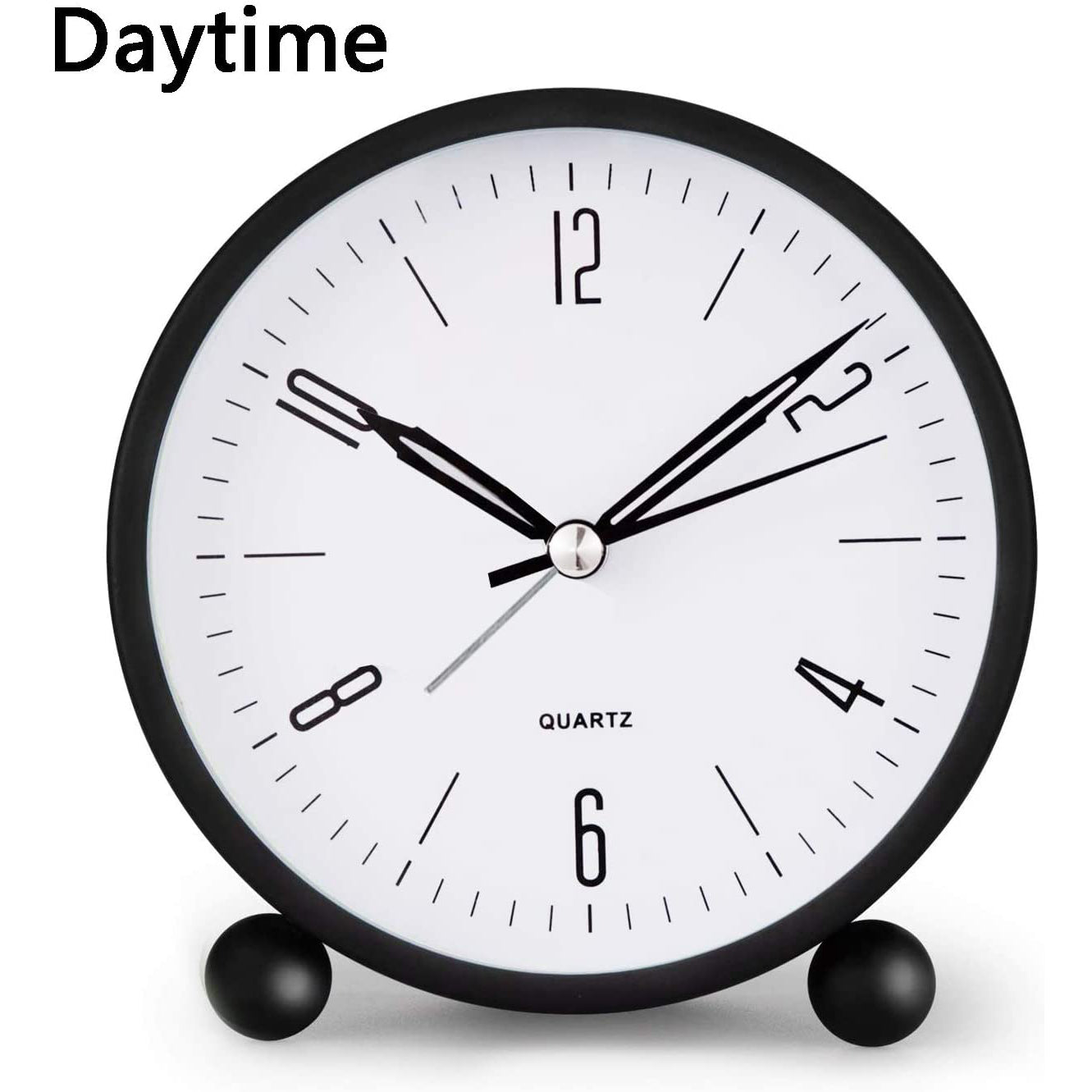 Junips | 4" Super Silent Non Ticking Analog Clock with Night Light