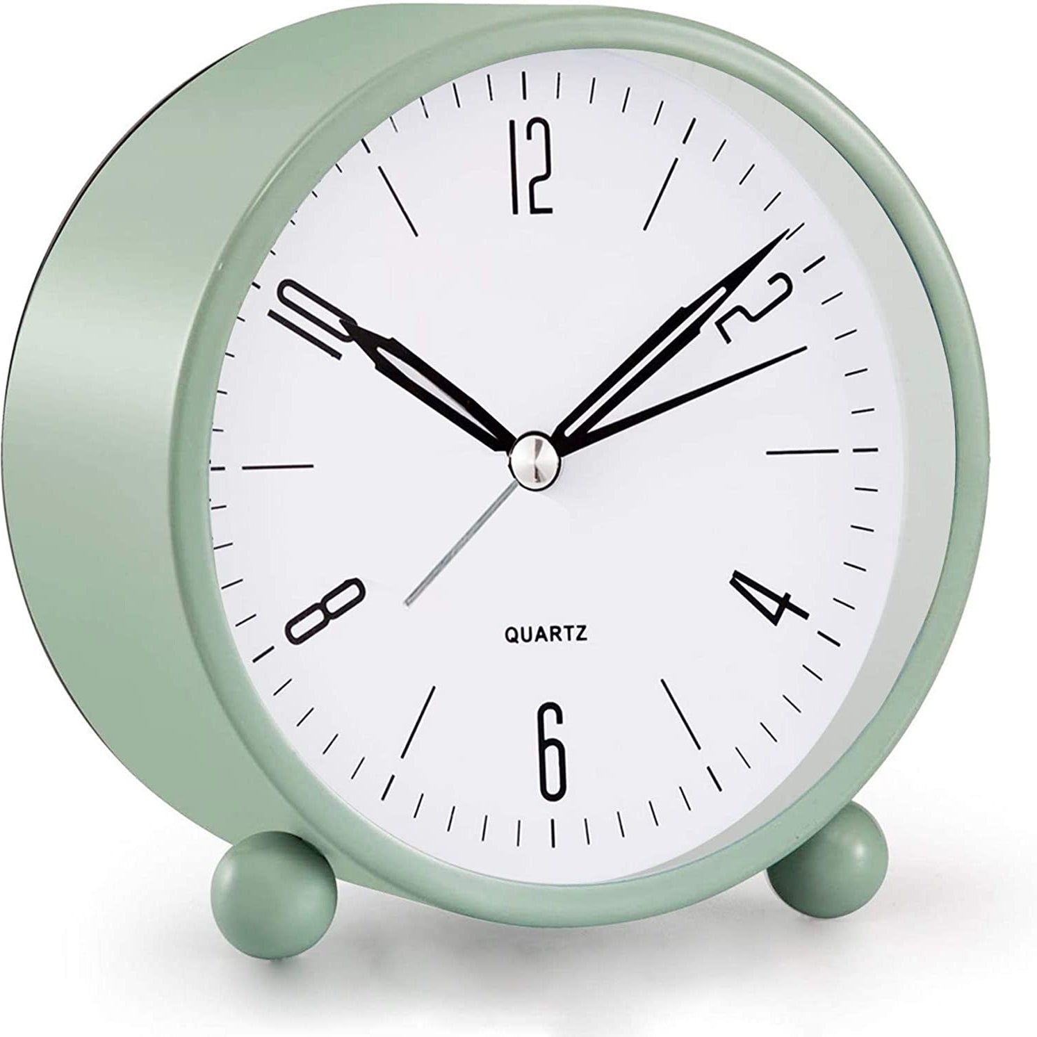 Junips | 4" Super Silent Non Ticking Analog Clock with Night Light