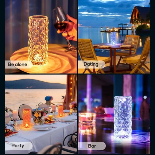 Junips | 16 Colors Rose Rays Crystal Diamond Table Lamp