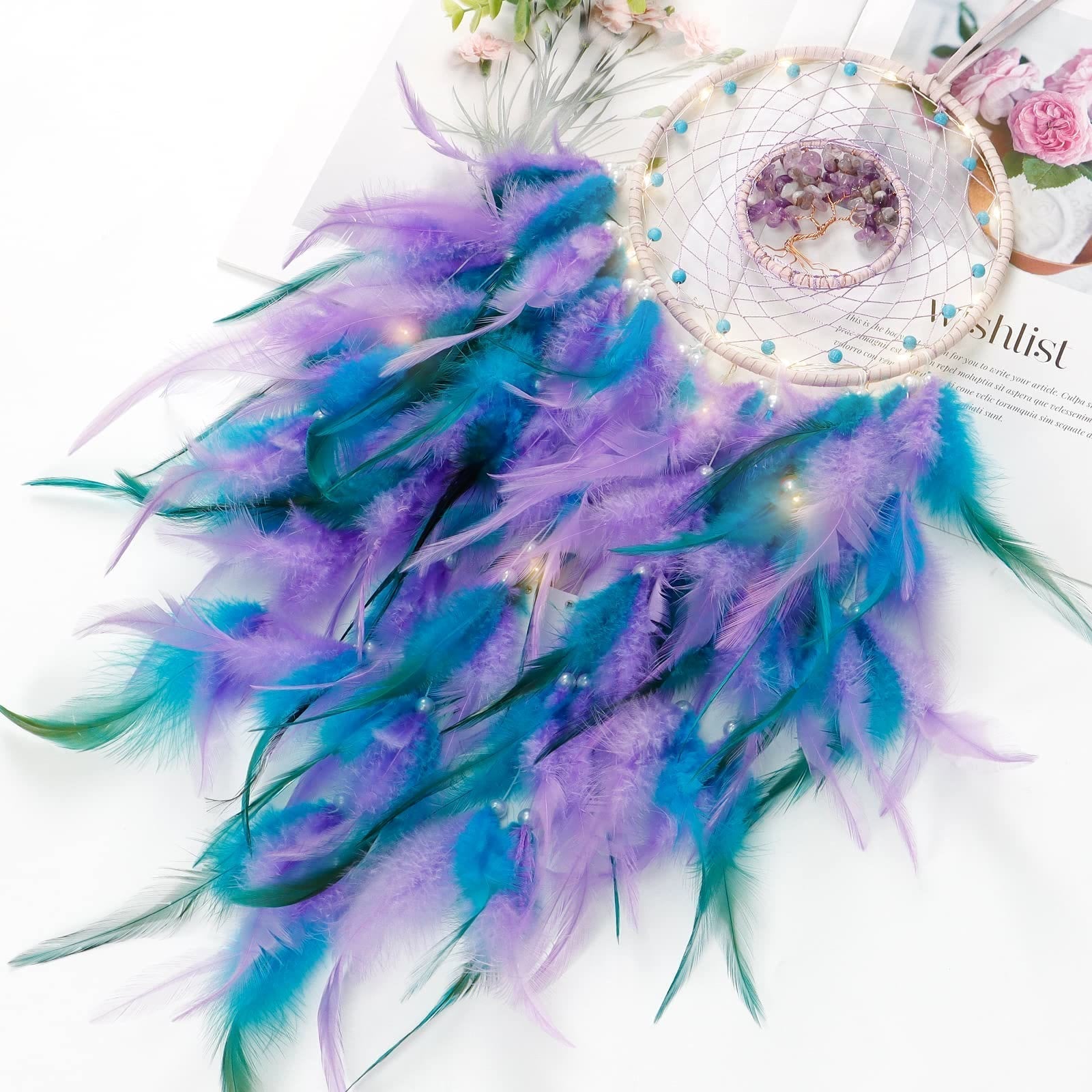 Junips | Frendorf Crystal Tree of Life Feather Glow Dreamcatcher