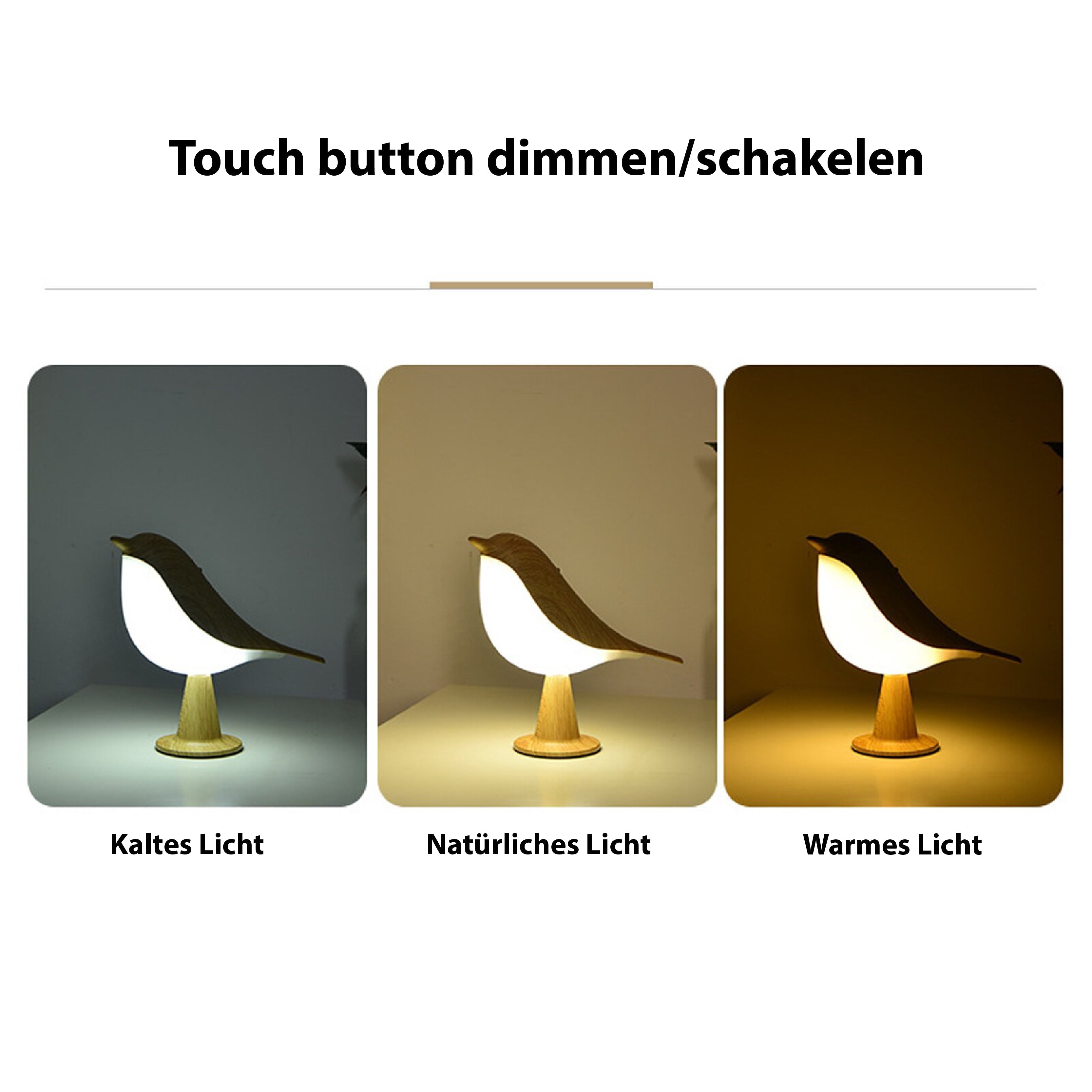 Junips | Modern Wood LED Table Lamp Bird Design