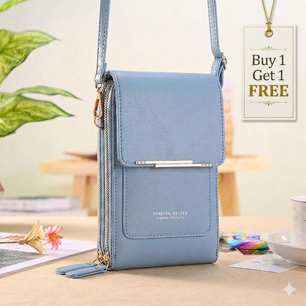 Simple And Elegant Women's Touchscreen Crossbody Phone Wallet