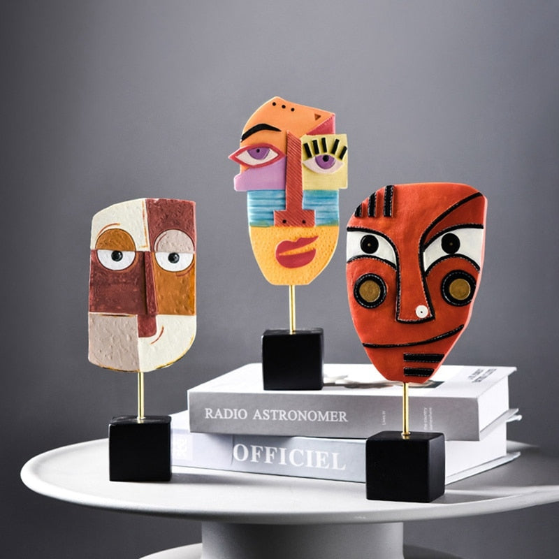 Junips | Abstract Pop Art Face Home Sculpture