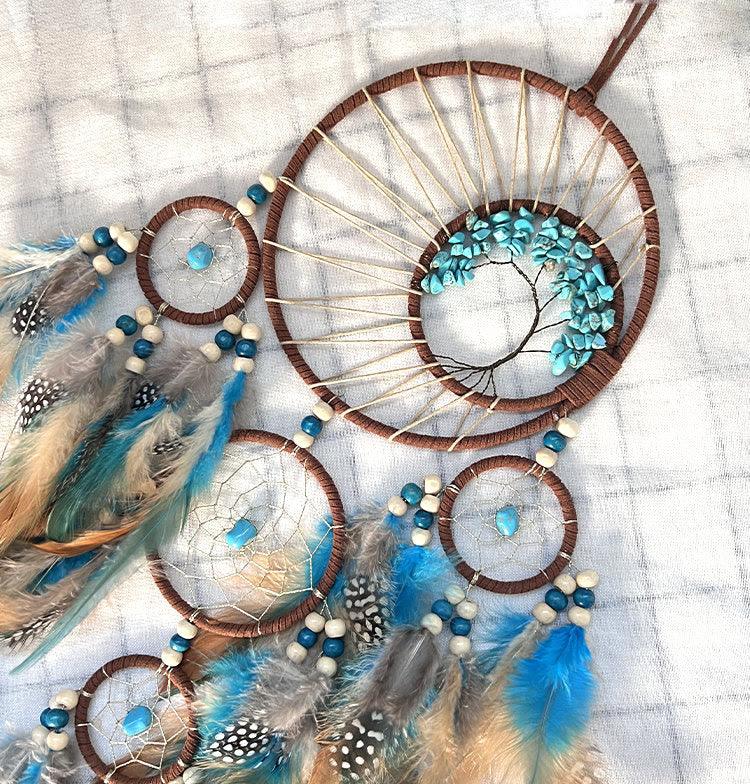 Junips | Turquoise Tree of Life Feather Dreamcatcher