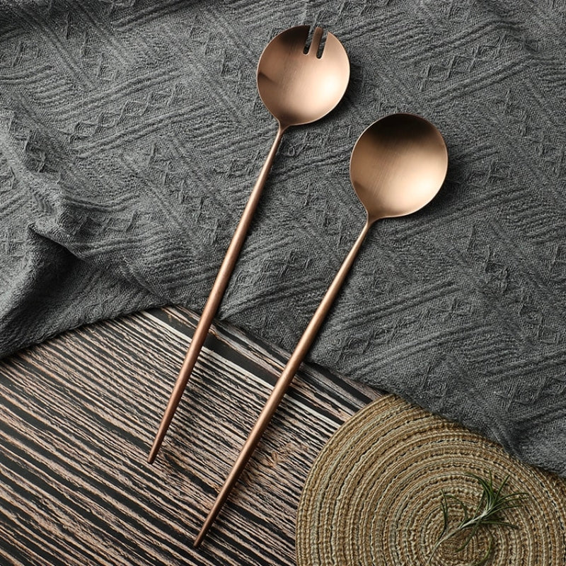 Junips | Rose Gold Salad Cutlery and Serving Utensils Set