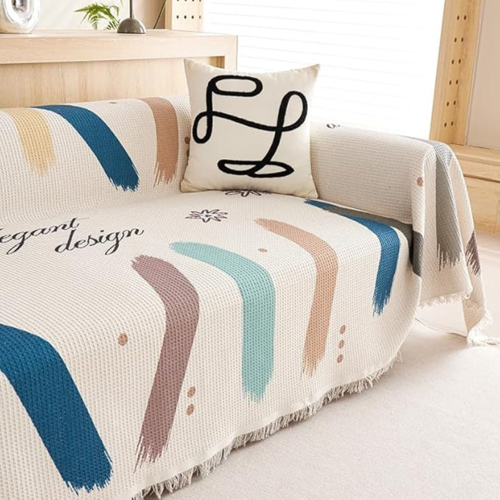 Junips | Lumiere Abstract Tasseled Sofa Cover