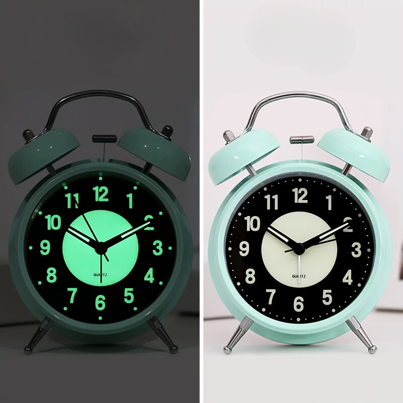 Junips | LuminousTime - Elegant Metal Alarm Clock with Gentle Lighting for Peaceful Mornings and Nights