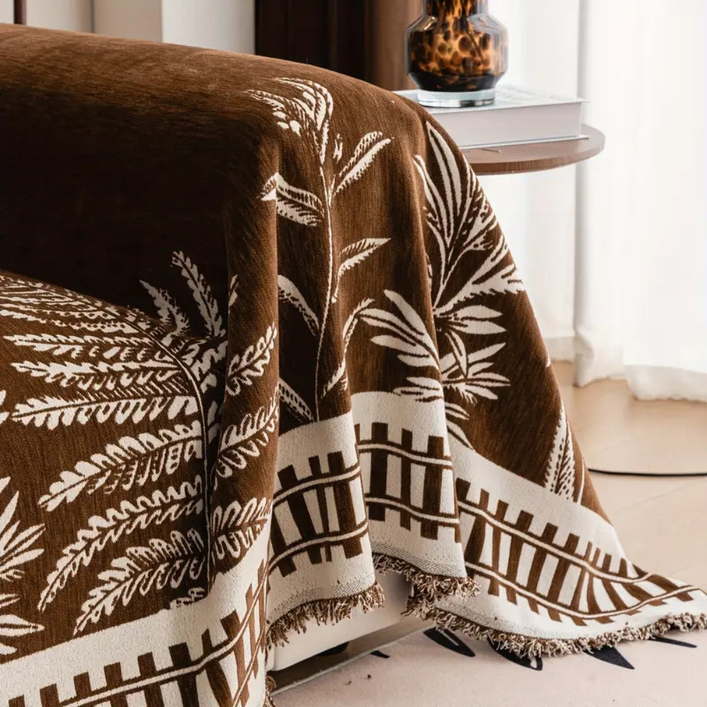 Junips | Foliage Floral Chenille Sofa Cover