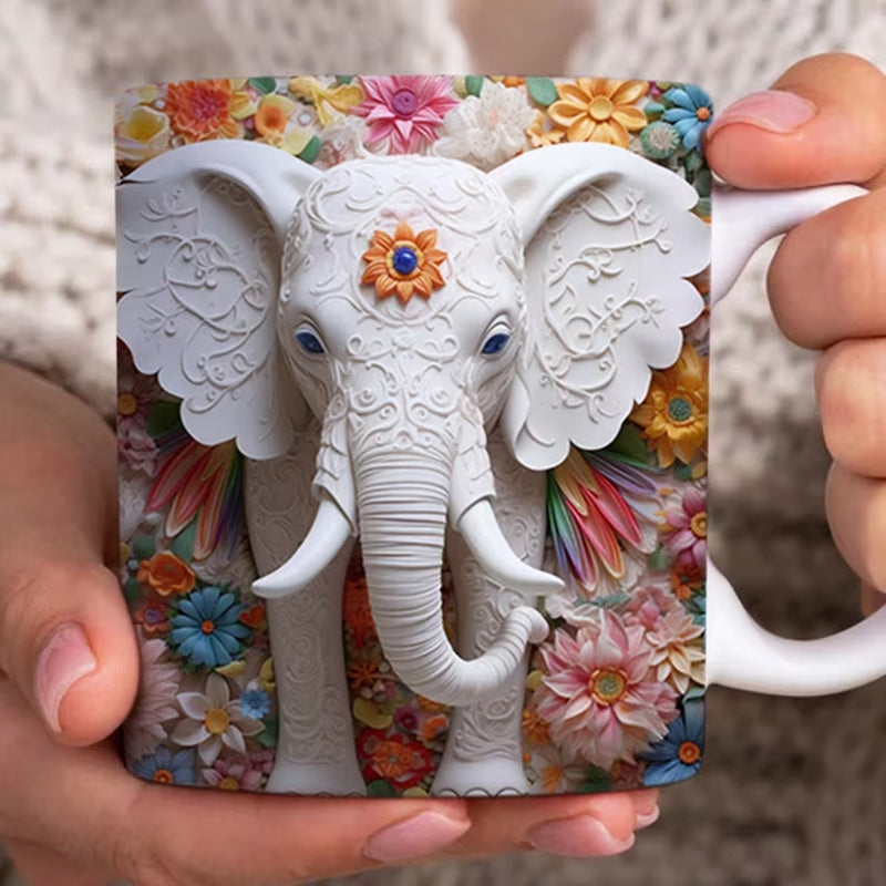 Junips | 3D Elephant Flower Mug