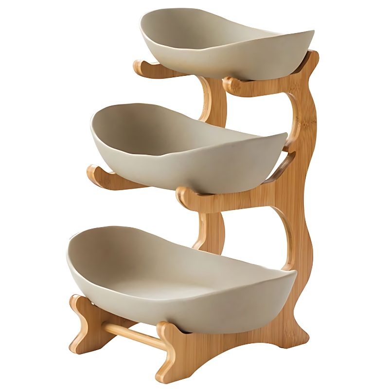 Junips | FruitTriad | Three-tier fruit bowl made of plastic
