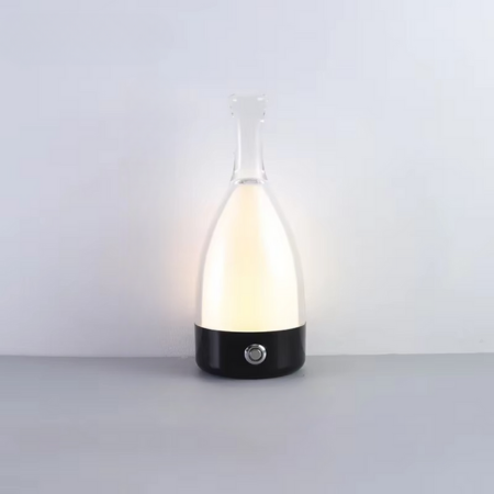 Junips | Wine Bottle Desk Lamp with Bluetooth Speaker – Rechargeable Modern Bedside Night Light