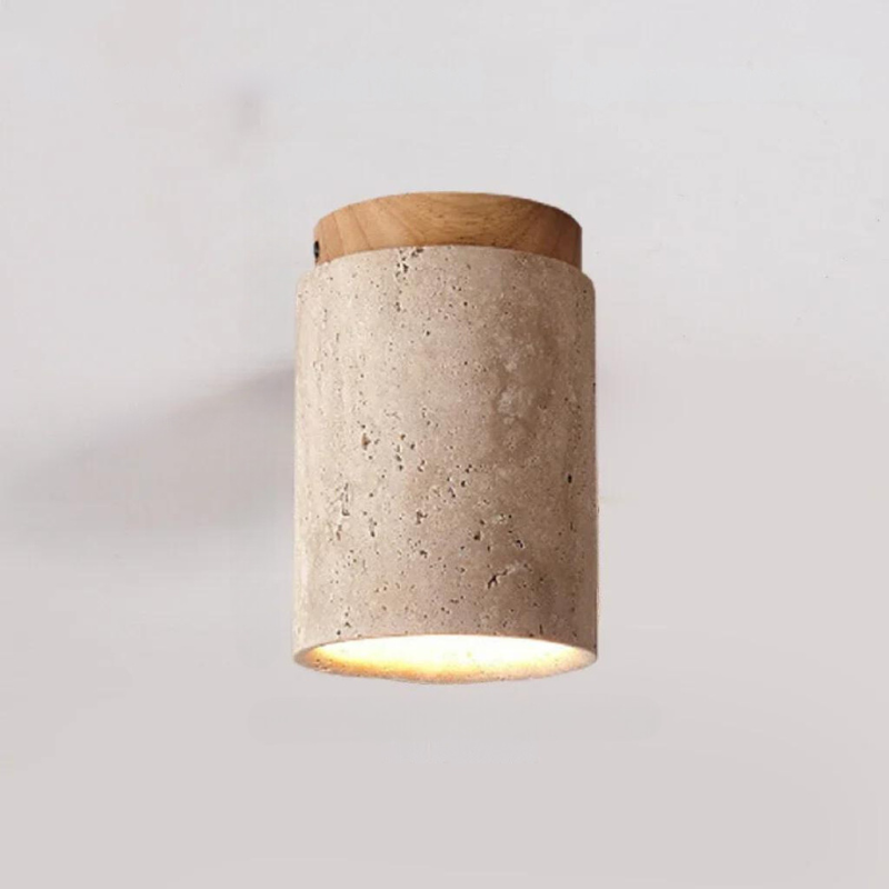 Junips | LysSten – Built-in travertine chandelier for hallways and staircases