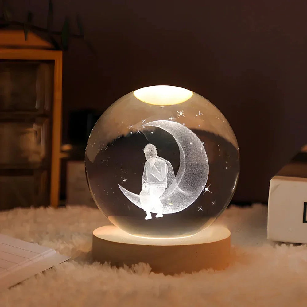 Junips | LED Night Light with 3D Crystal Sphere