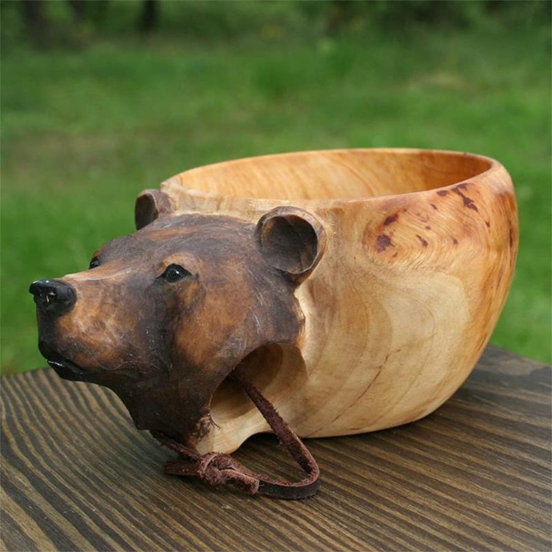 Junips | Hand-carved Animal Head Wooden Cup