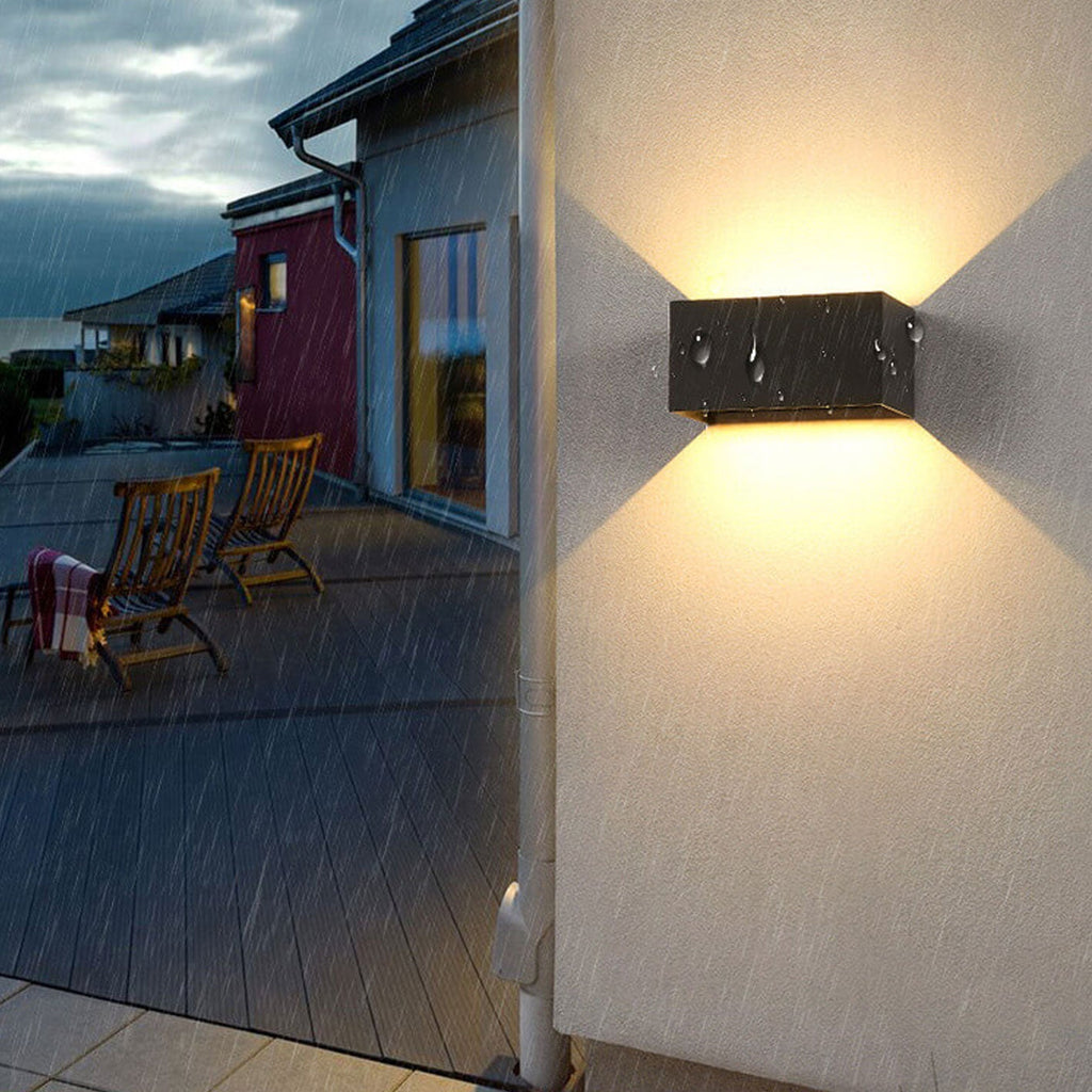 Junips | Modern waterproof rectangular LED wall light for outdoor use with up and down lighting