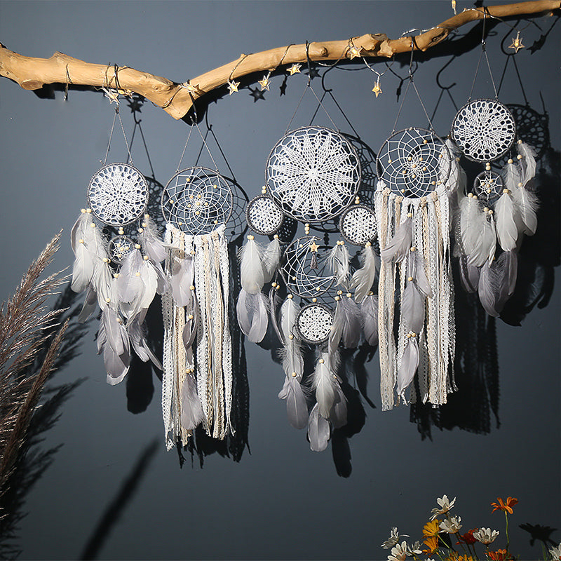 Junips | Dream catcher moon and stars hang over the bed (5 pieces)