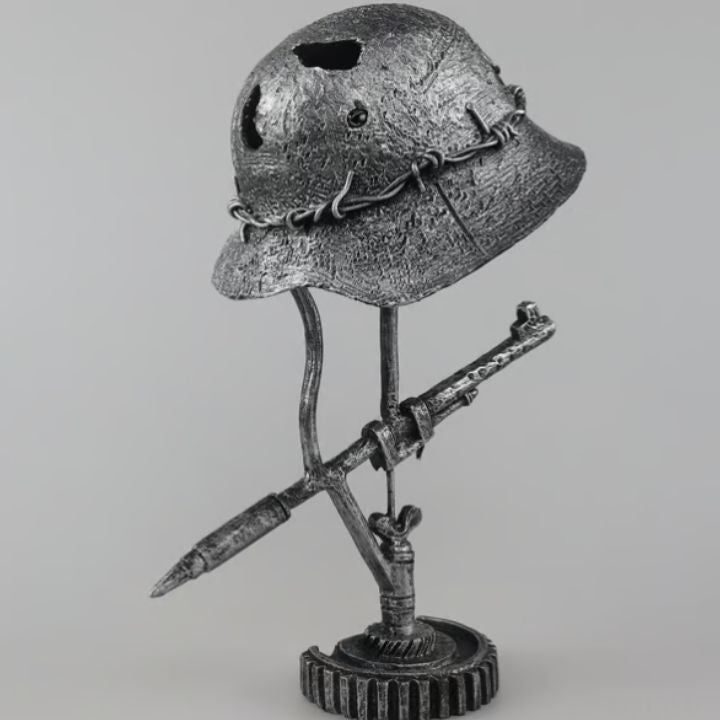 Junips | AntiqueLume | Vintage Steel Helmet Table Lamp – Timeless Historical Home Décor