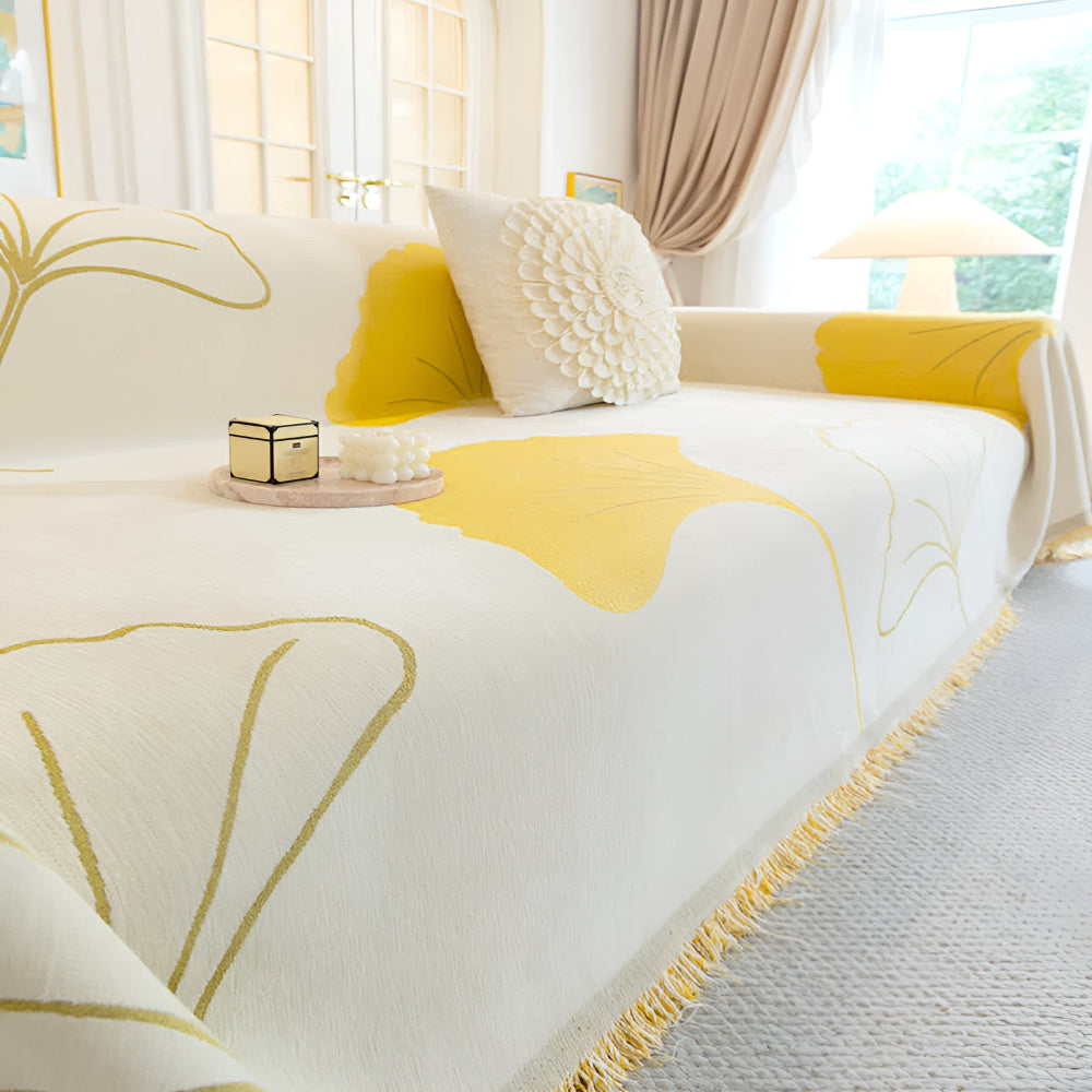 Junips | Pastoral Style Ginkgo Leaf Sofa Cover
