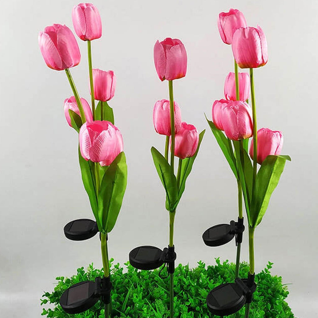 Junips | Solar Tulip Lawn Light Outdoor Garden LED Tulip Flower Light Ground Stake Landscape Light
