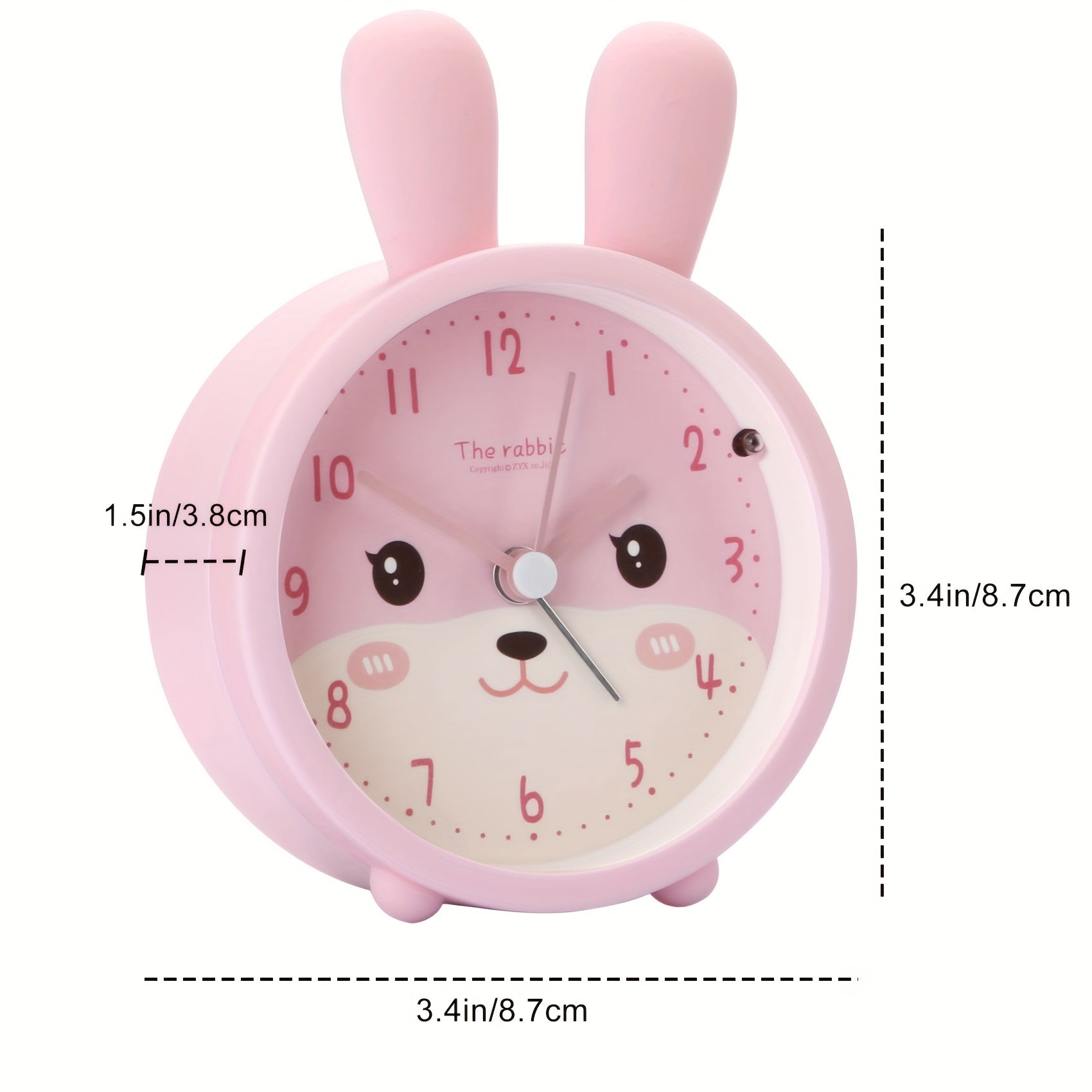 Junips | Children's Alarm Clock with Night Light – Quiet, Rabbit Pattern & Compact Design