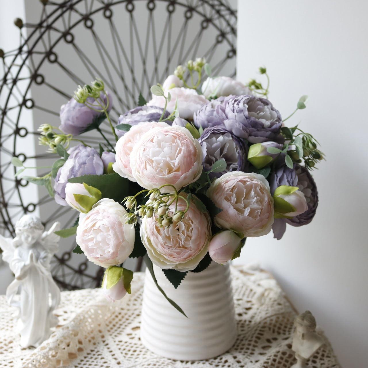 Junips | Blossom Collection: Exquisite 5-Head Silk Flower Bouquet