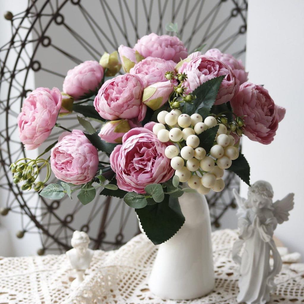 Junips | Blossom Collection: Exquisite 5-Head Silk Flower Bouquet