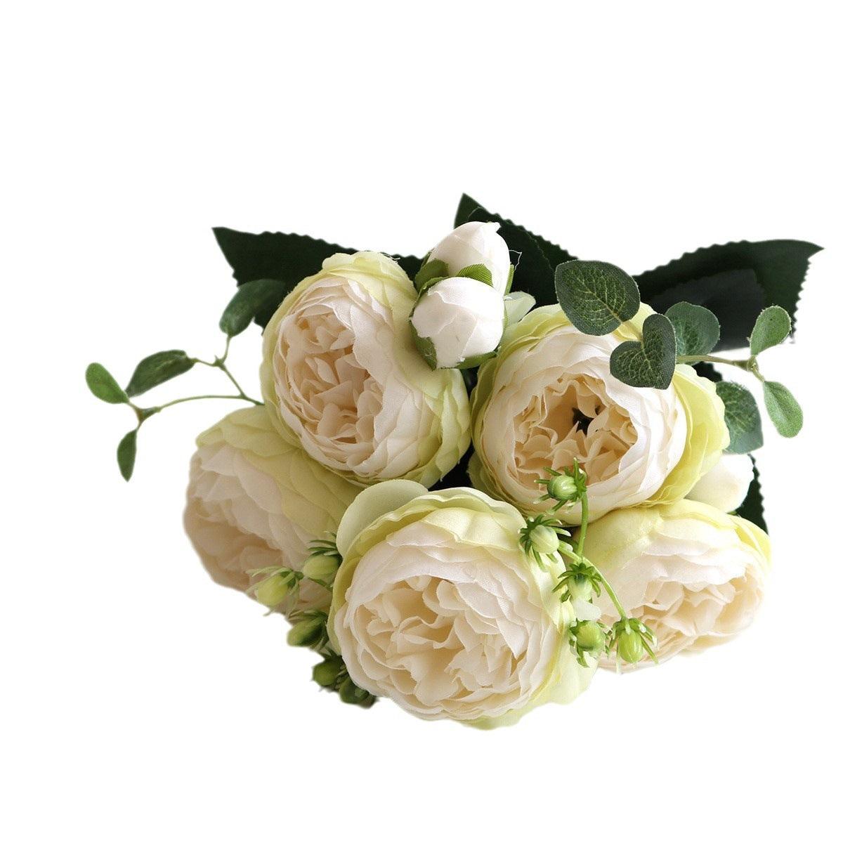Junips | Blossom Collection: Exquisite 5-Head Silk Flower Bouquet